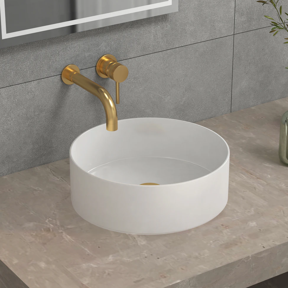 Sink Basins Rounded Art Round Counter Top Basin Vessels 360mm Sit On Worktop | Royal Bathrooms