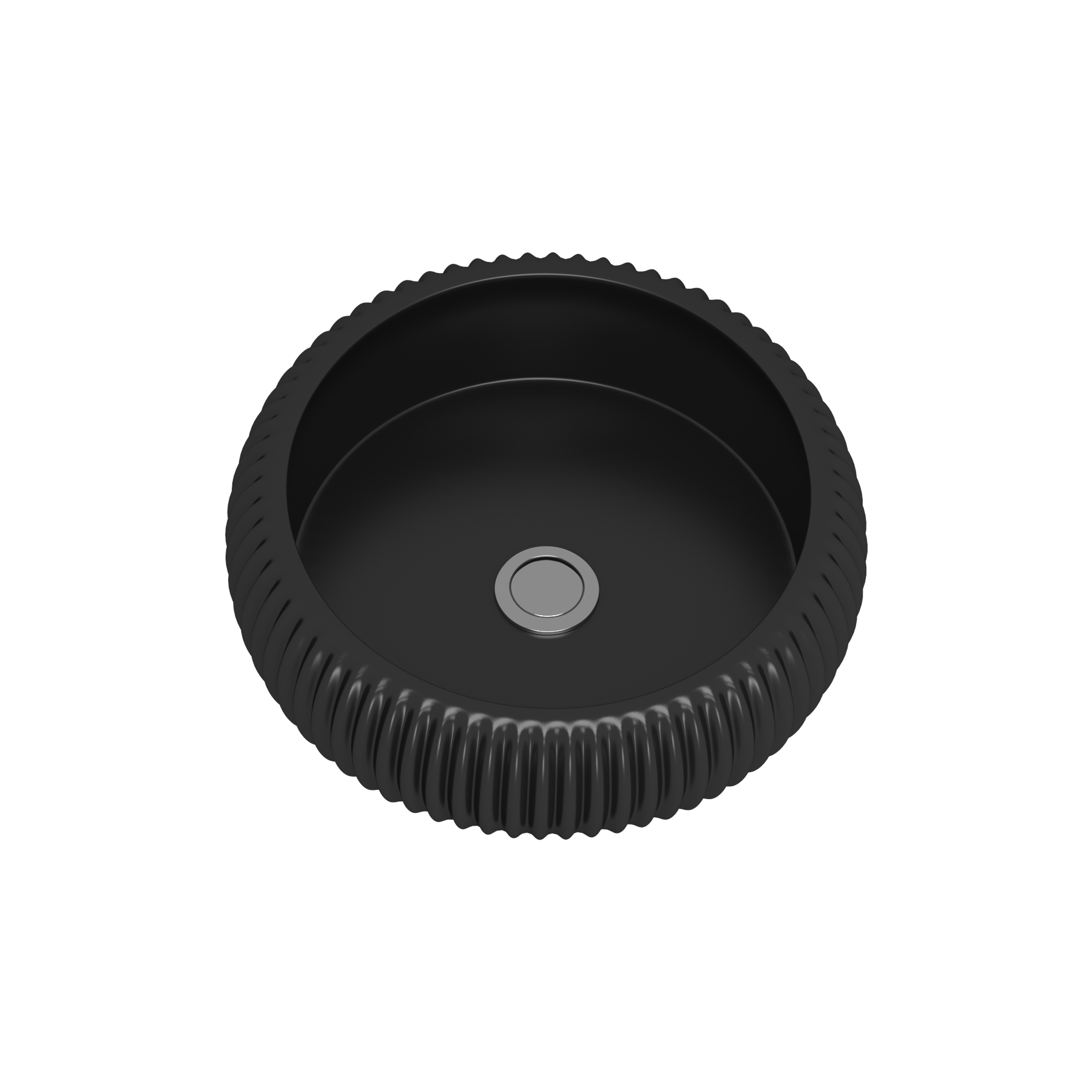Milan Round Counter Top Basin Vessels 400mm Black Sit On Worktop