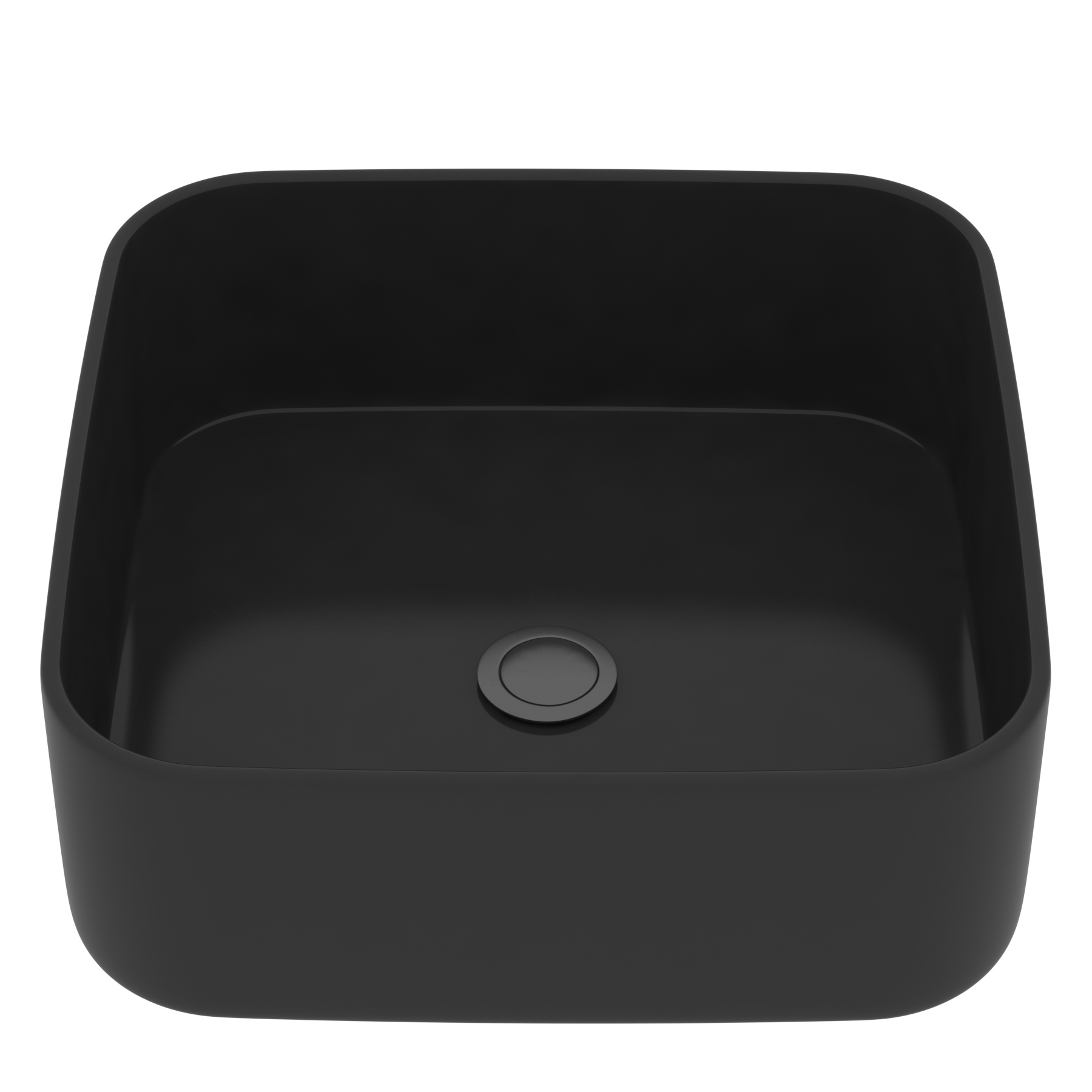 600mm Floor Standing Vanity Unit 2 Door Hale Black & Countertop Basin - Art Square 