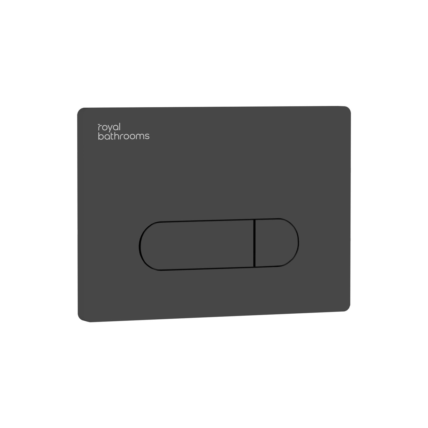 Abacus Wall Hung Rimless Toilet with Slim Soft Close Seat & Black Plate Wall Hung Frame Royal