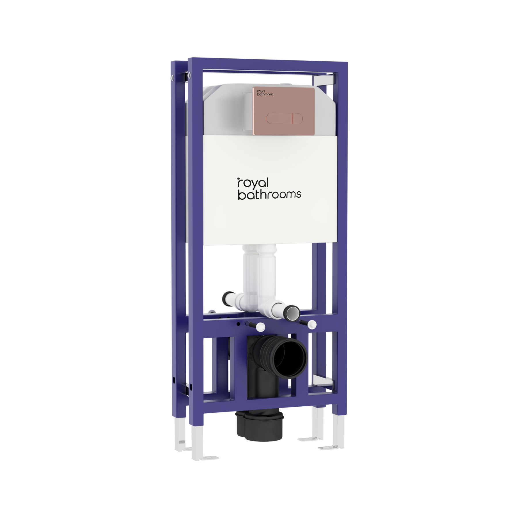 Aqua Double Side Wall Hung Toilet Frame with Dual Flush Concealed Cistern & Square Brushed Bronze Plate