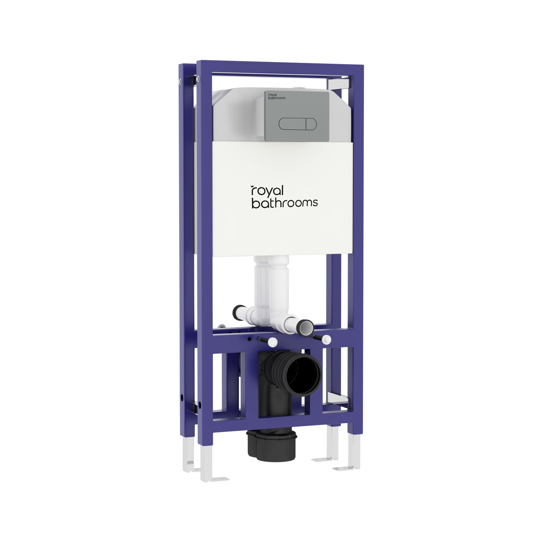 Aqua Double Side Wall Hung Toilet Frame with Dual Flush Concealed Cistern & Square Gun Metal Plate