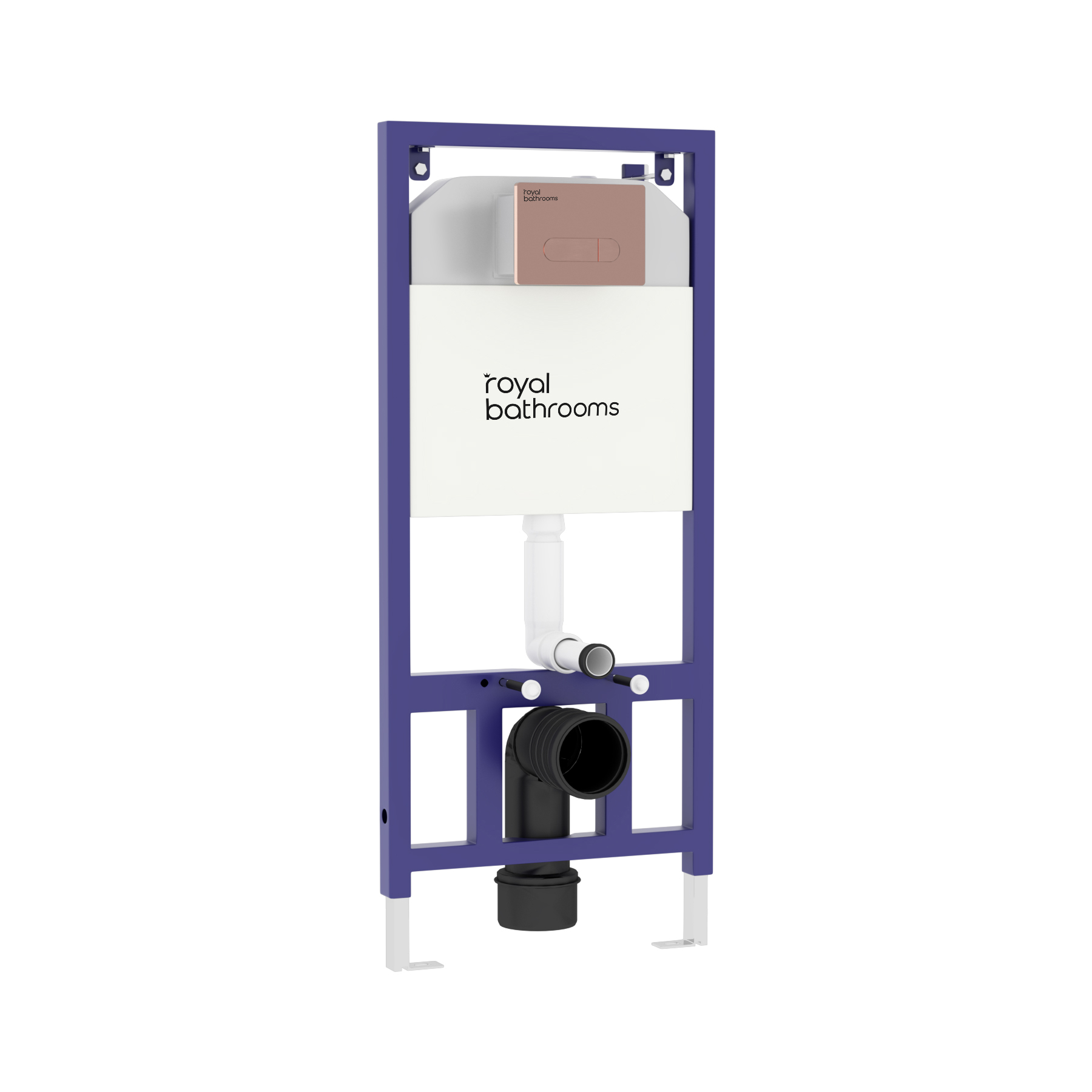 Aqua Wall Hung Toilet Frame with Dual Flush Concealed Cistern & Square Brushed Bronze Plate
