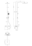 Cube Chrome Square Thermostatic Bar Shower With Kit