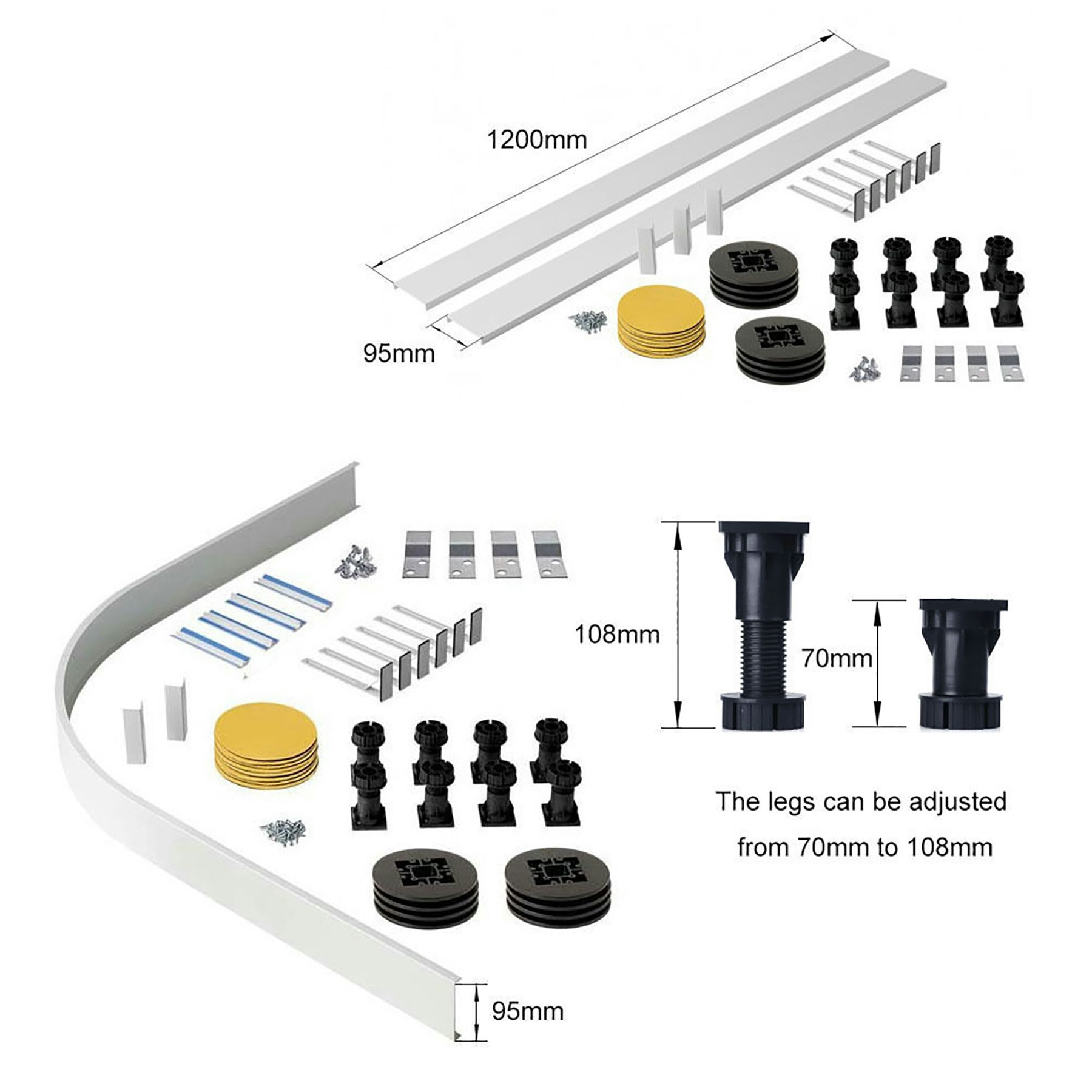 Kartell Riser Kit for all Quadrant / Offset Shower Enclosure Trays ...