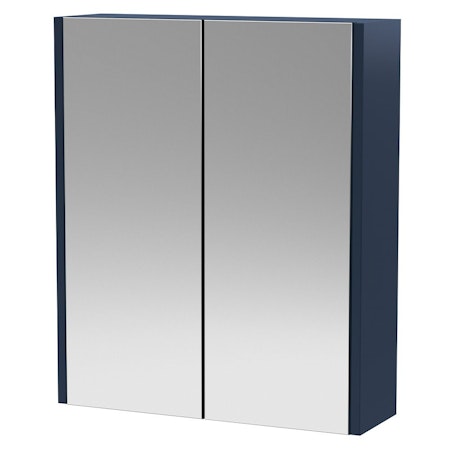 Milan 600 x 715mm Rectangular Bathroom Mirror Matt Electric Blue Cabinet Unit