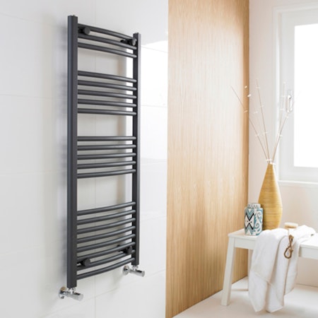Nuie Anthracite Curved Ladder Towel Rail 1150 x 500mm