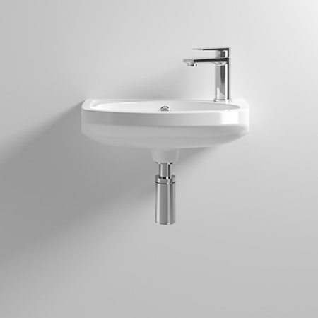 Round 450mm Bathroom Wall Hung Basin One Piece 1 T/H - Melbourne