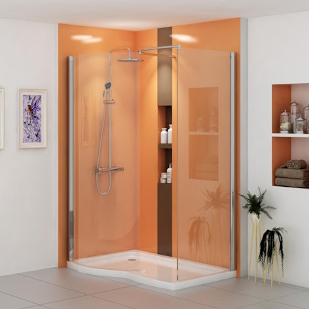 Elegance 8mm Easy Clean Glass Walk in Enclosure 1400x900mm with Tray Left Handed