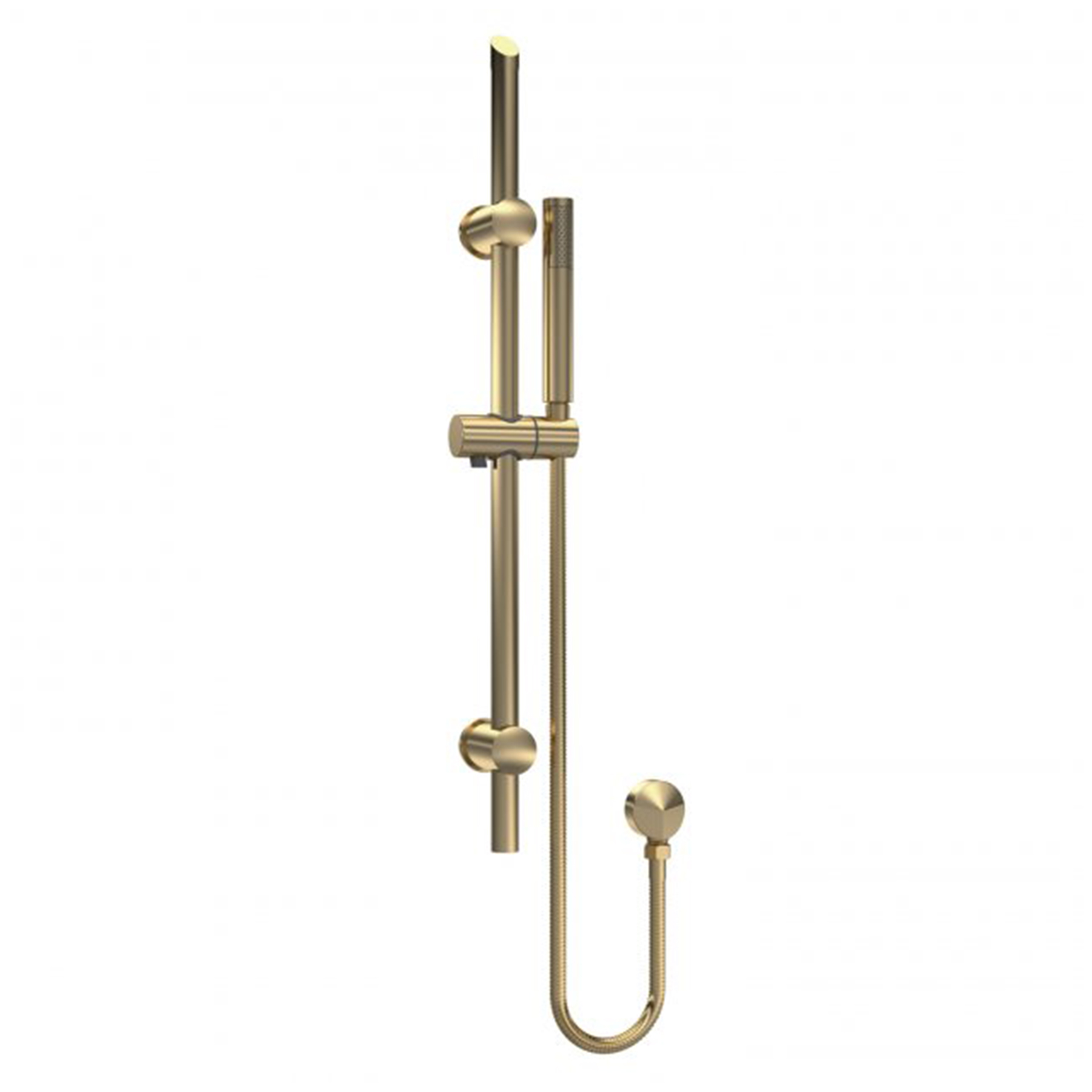 Windon Round Brushed Brass Slider Rail Shower Kit with Outlet Elbow