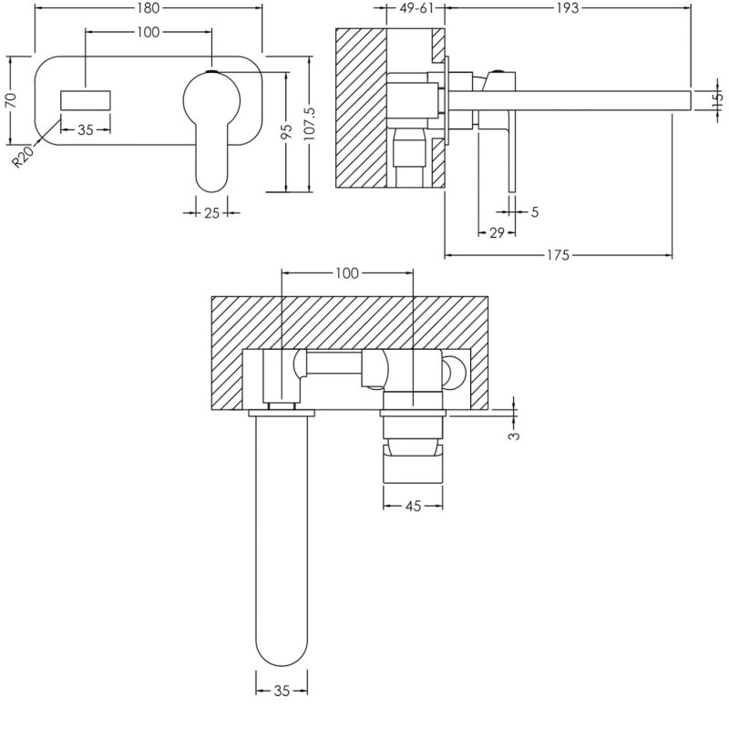 Wall Mounted Basin Mixer Tap Elegant Design