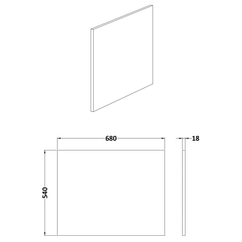 700mm Satin Blue Square Shower Bath End Panel