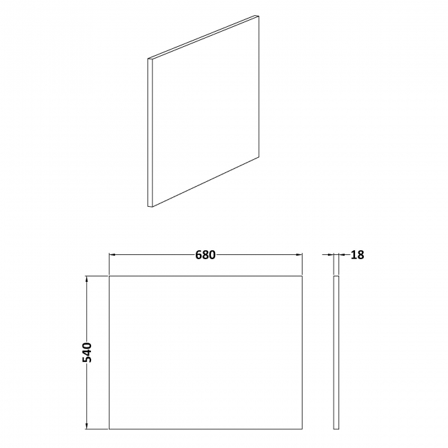700mm Satin Anthracite Square Shower Bath End Panel