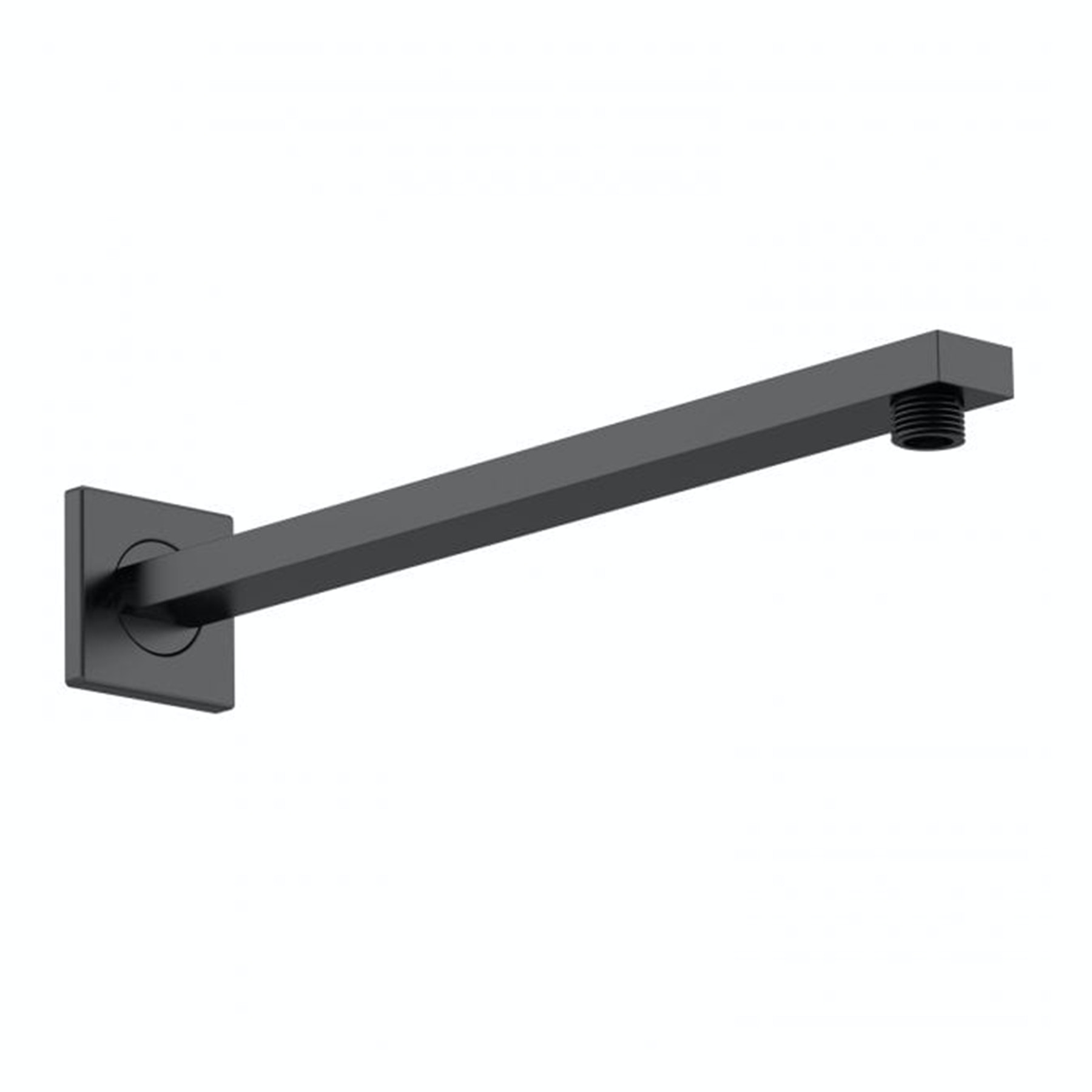 Windon 200mm Square Matt Black Fixed Shower Head with Wall Mounted Shower Arm