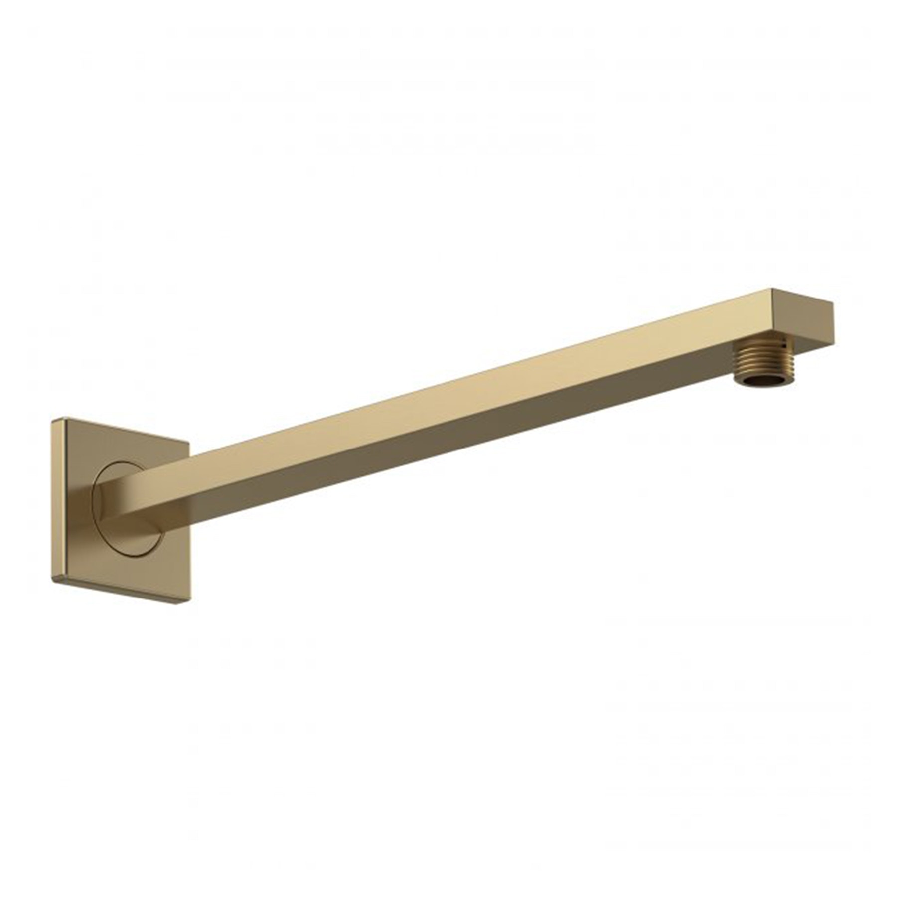Windon 200mm Square Brushed Brass Fixed Shower Head with Wall Mounted Shower Arm