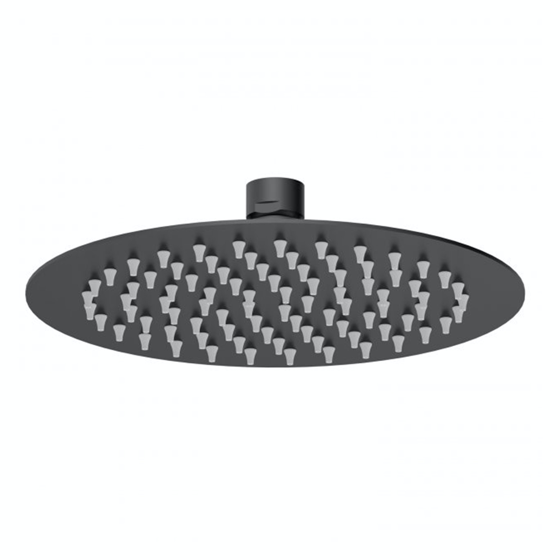 Windon 200mm Round Matt Black Fixed Shower Head with Ceiling Mounted Shower Arm