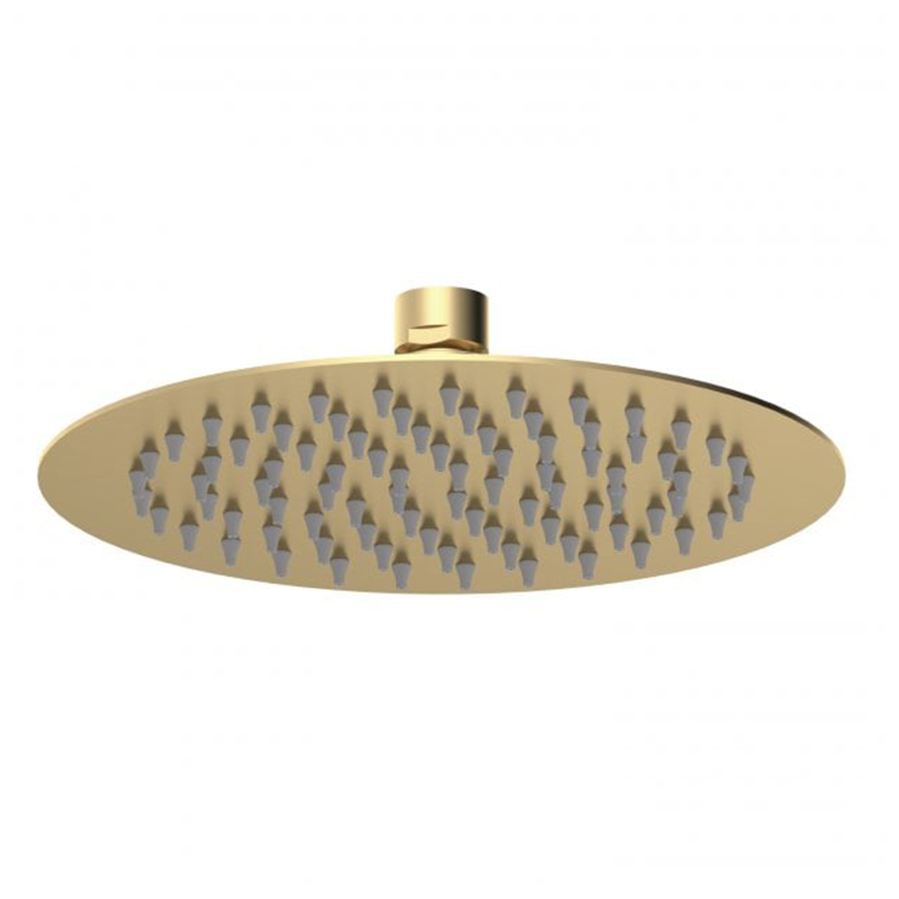 Windon 200mm Round Brushed Brass Fixed Shower Head with Ceiling Mounted Shower Arm
