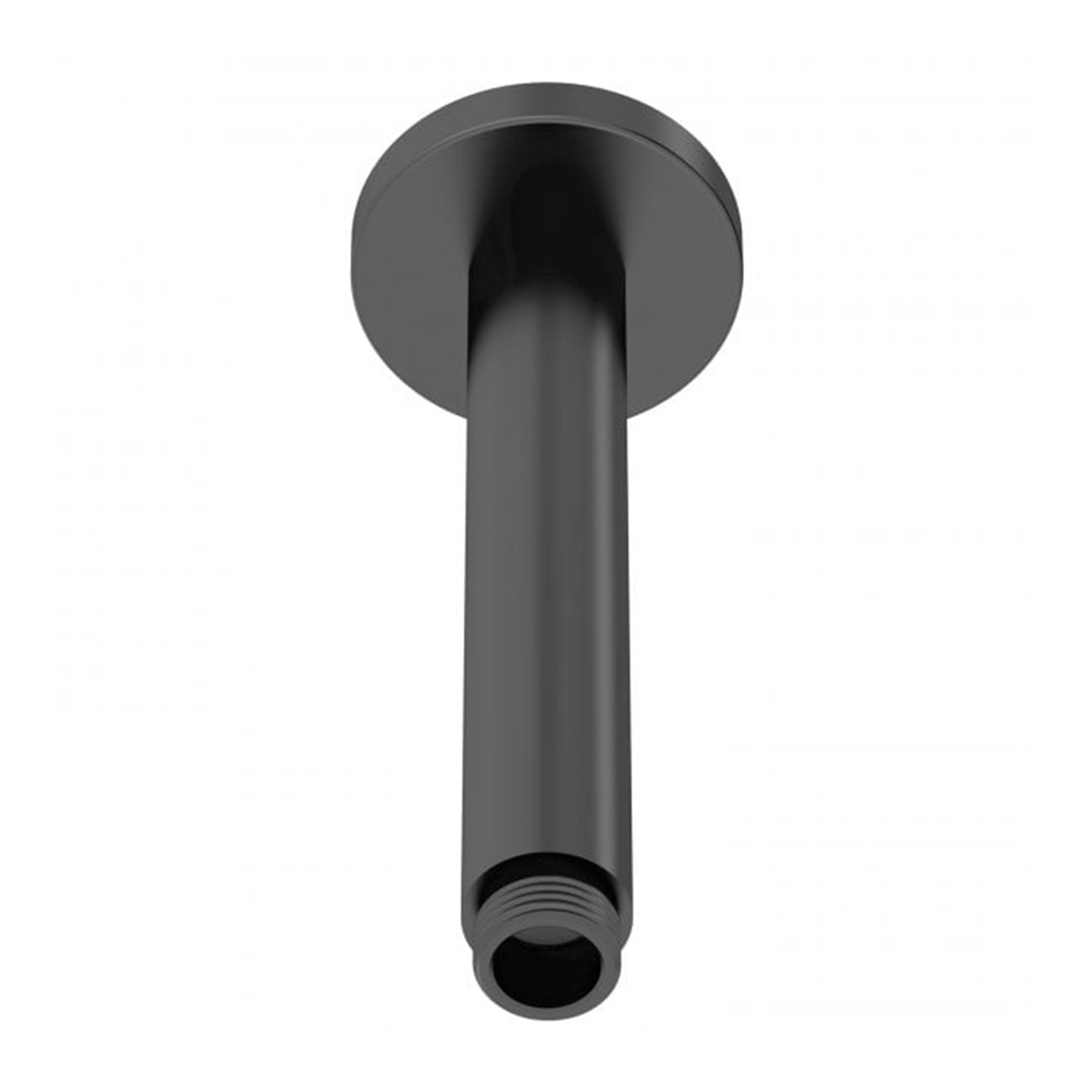 Windon 200mm Round Matt Black Fixed Shower Head with Ceiling Mounted Shower Arm
