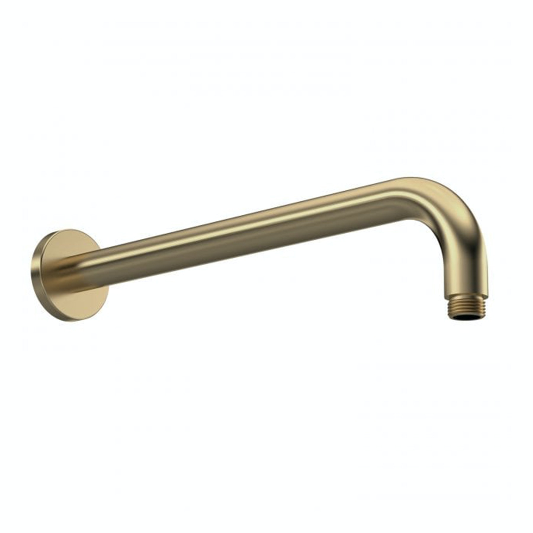 Windon 200mm Round Brushed Brass Fixed Shower Head with Wall Mounted Shower Arm