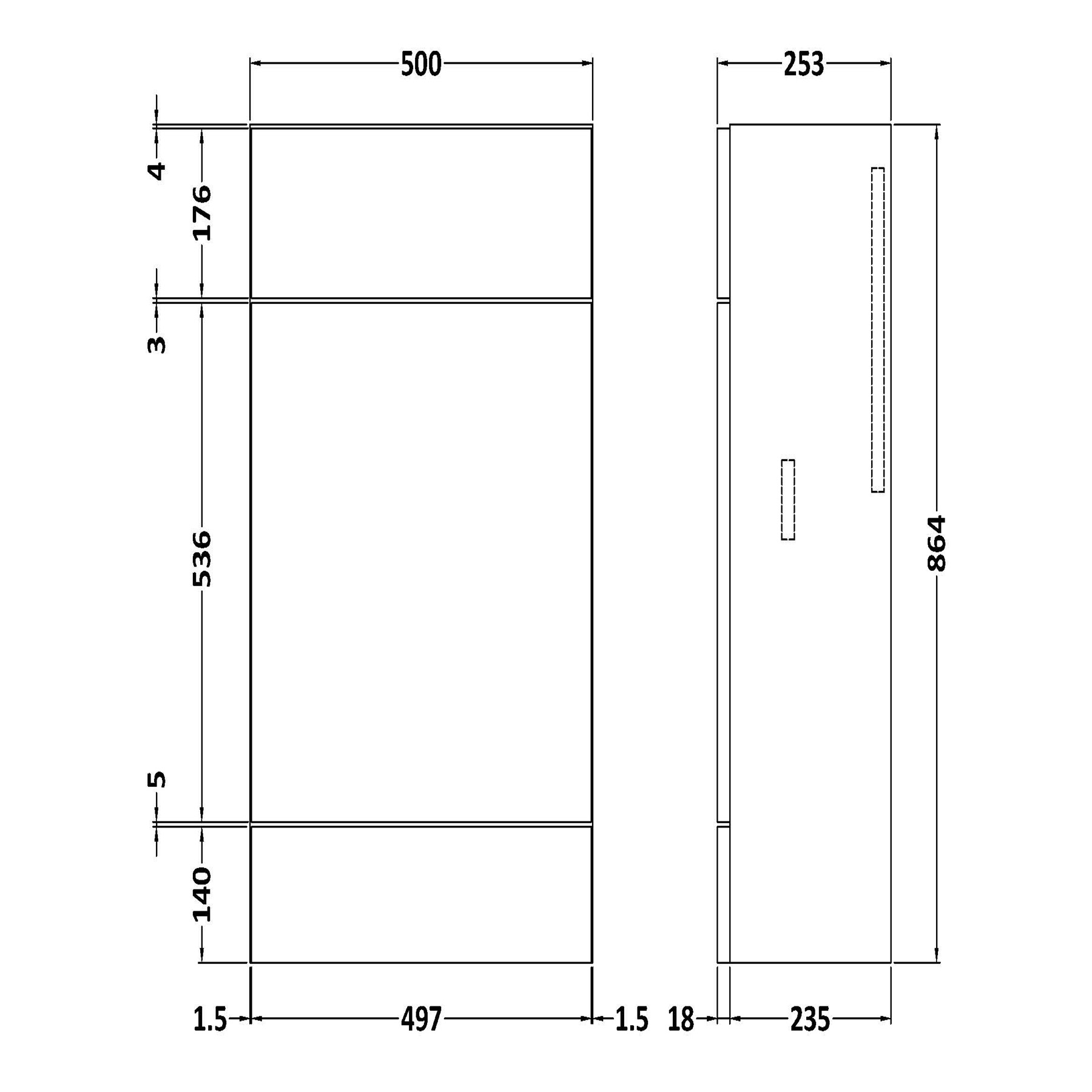 500mm Hudson Reed Fusion Compact Back To Wall WC Unit  - Hacienda Black