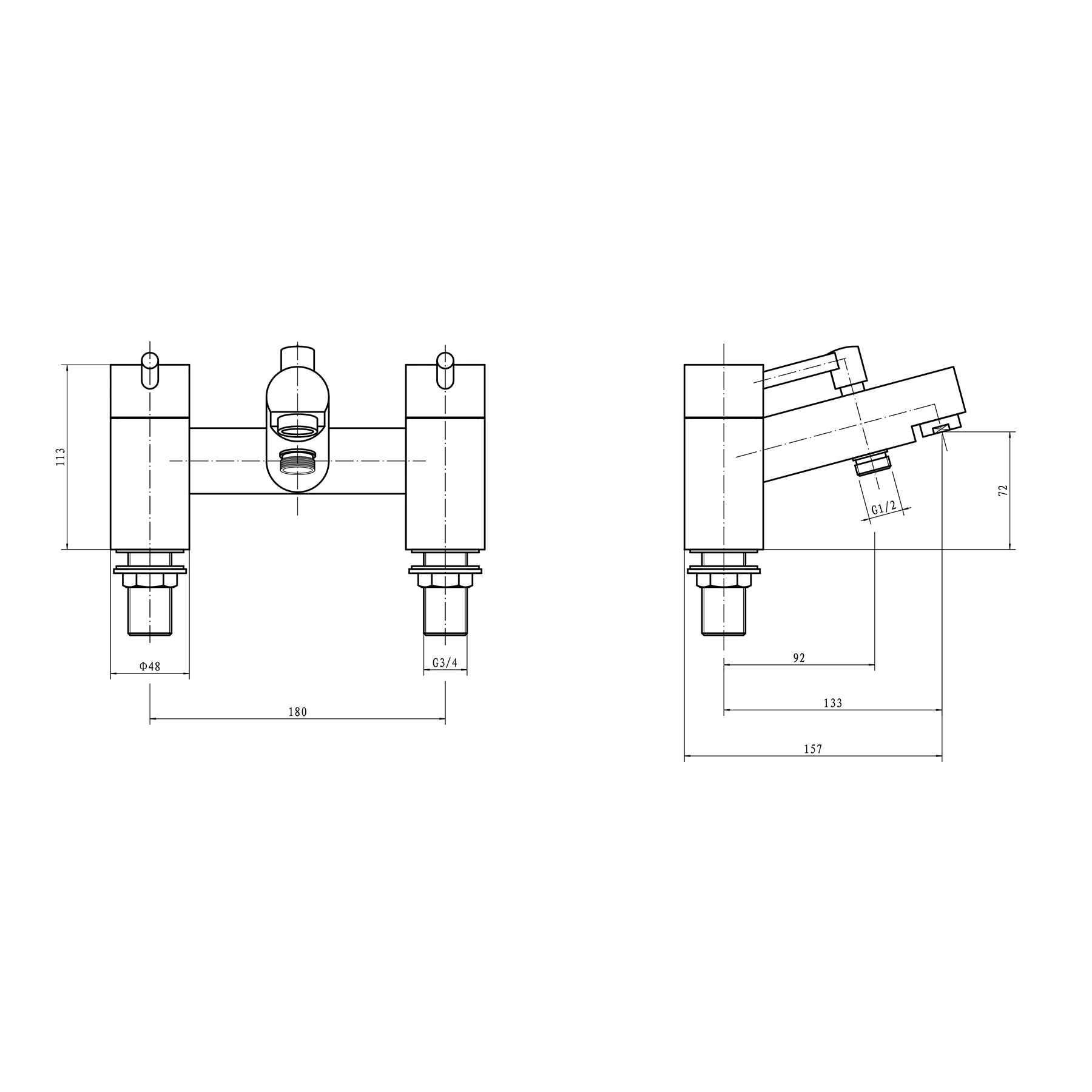 Kartell Plan Bath Shower Mixer With Chrome | Royal Bathrooms