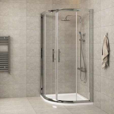 Imperial 700 x 700mm Quadrant Shower Enclosure with Tray - 6mm Double Door