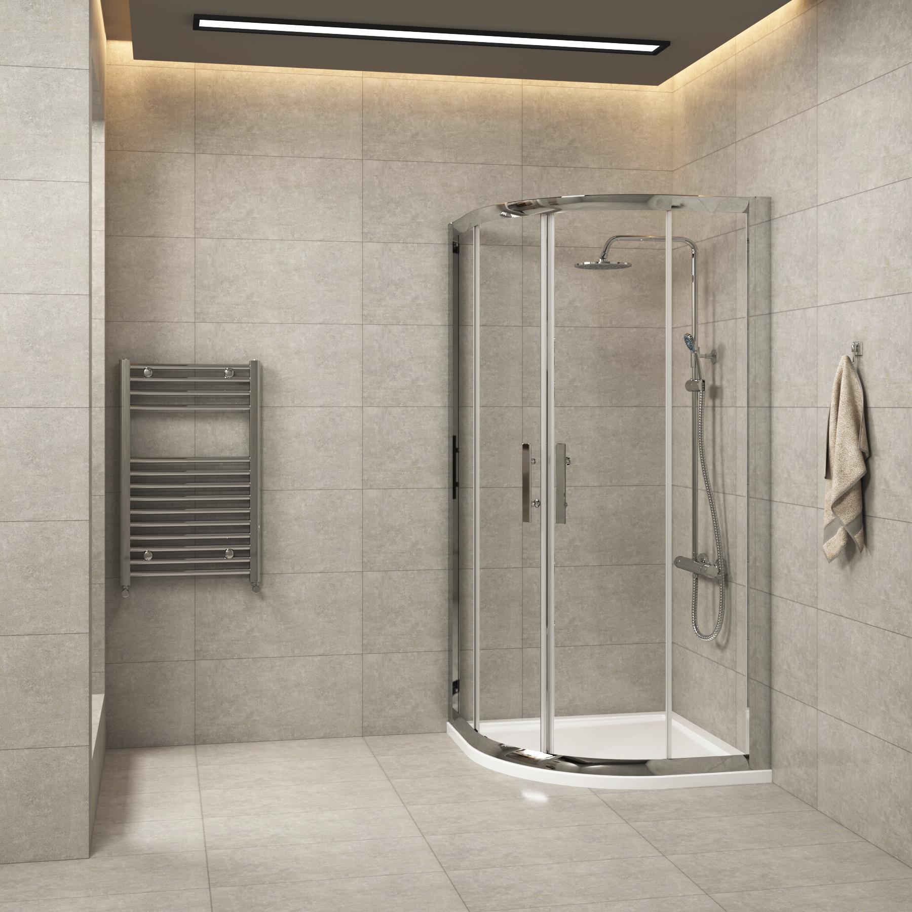 Imperial 900 x 900mm Quadrant Shower Enclosure 6mm - Double Sliding Doors