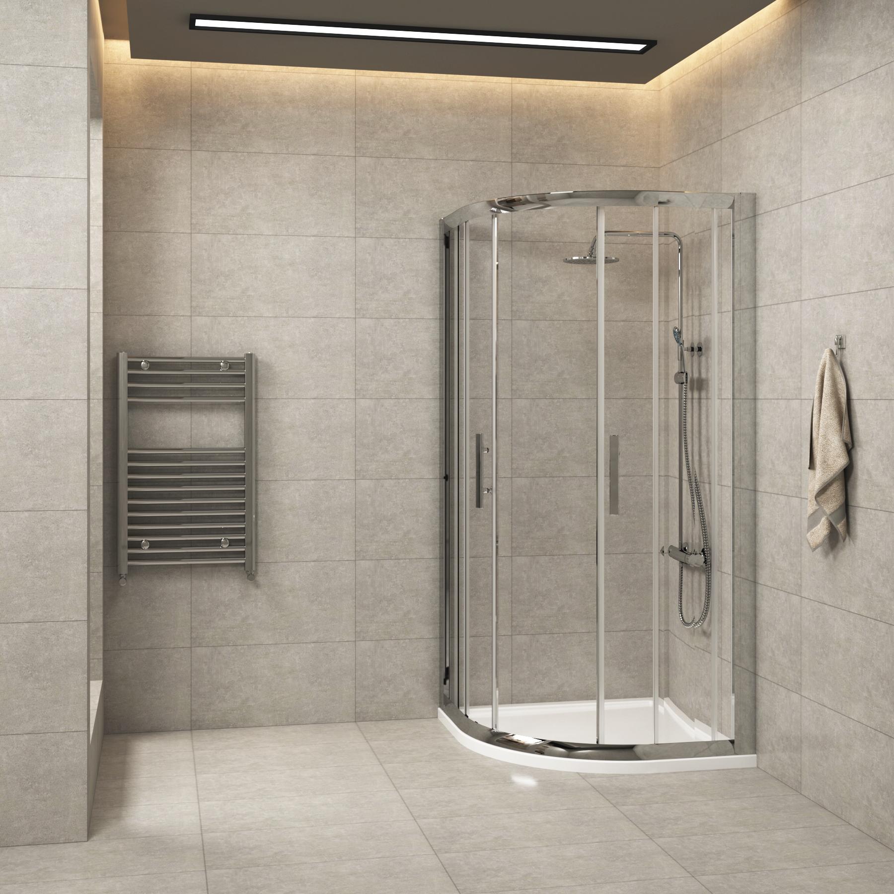 Imperial 700 x 700mm Quadrant Shower Enclosure with Tray - 6mm Double Door