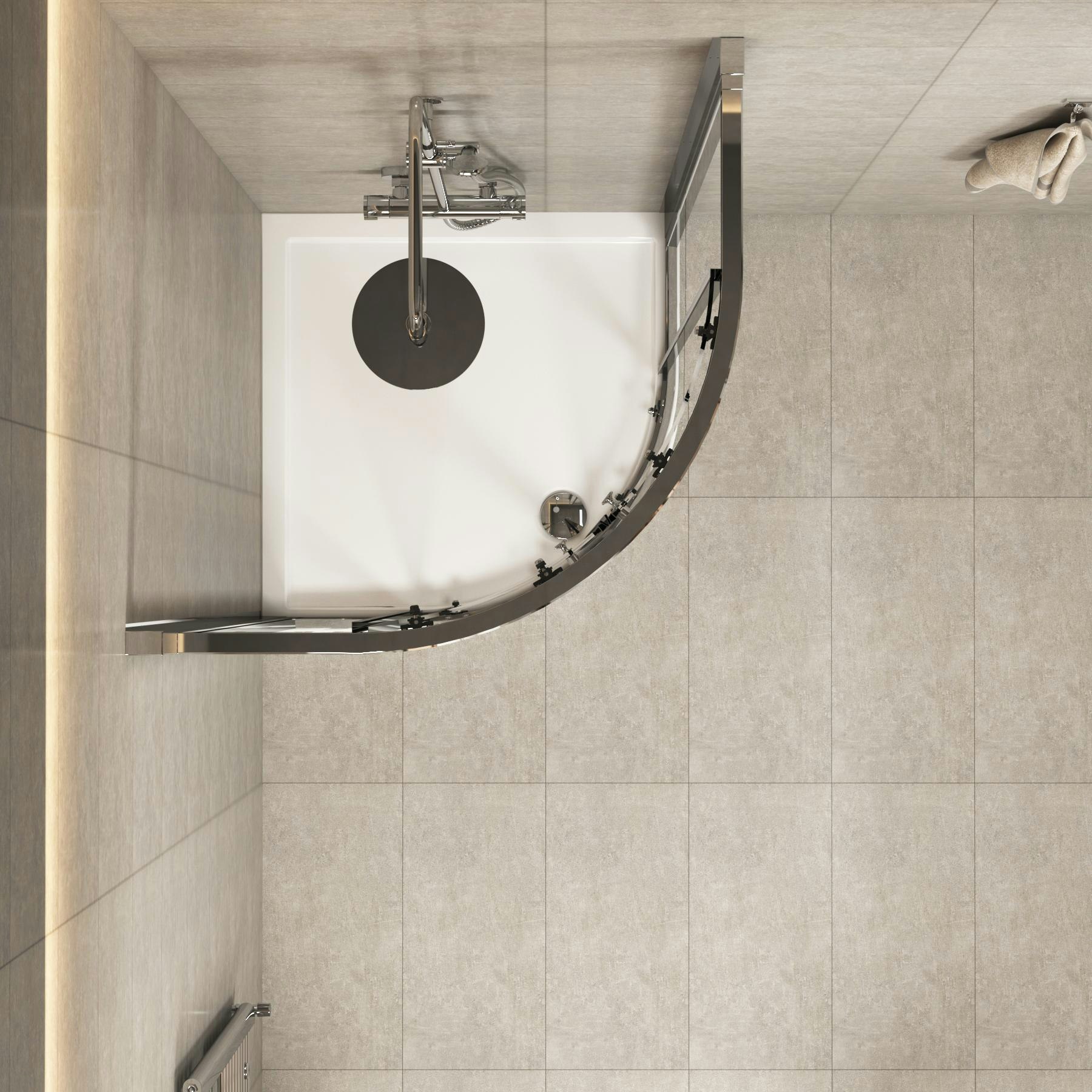 Imperial 1000 x 1000mm Quadrant Shower Enclosure with Tray - 6mm Double Door