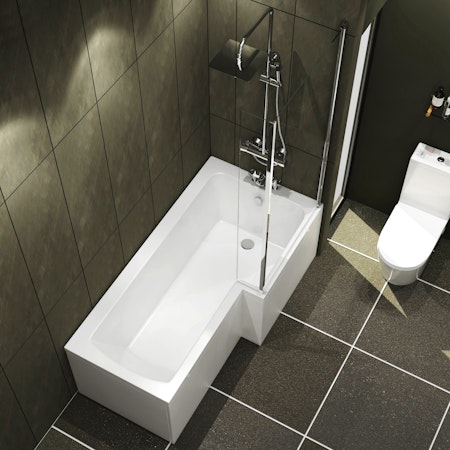 Right Hand L Shaped Shower Bath 1700
