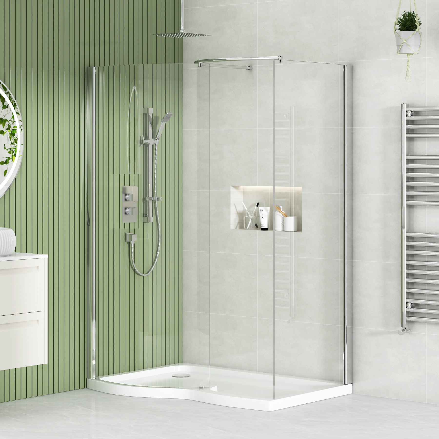 Elegance 8mm Easy Clean Glass Walk in Enclosure 1400x900mm with Tray