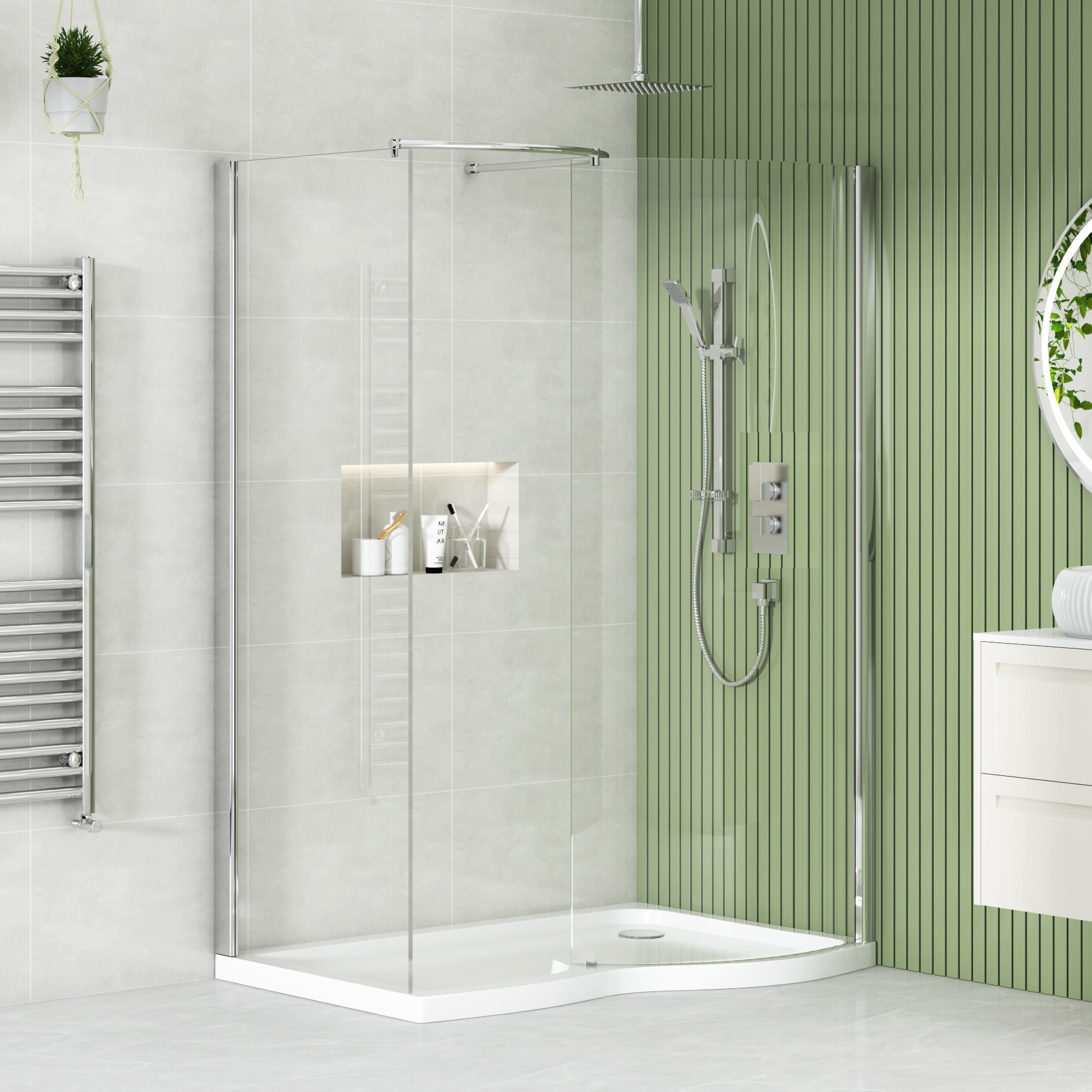 Elegance 8mm Easy Clean Glass Walk in Enclosure 1400x900mm with Tray
