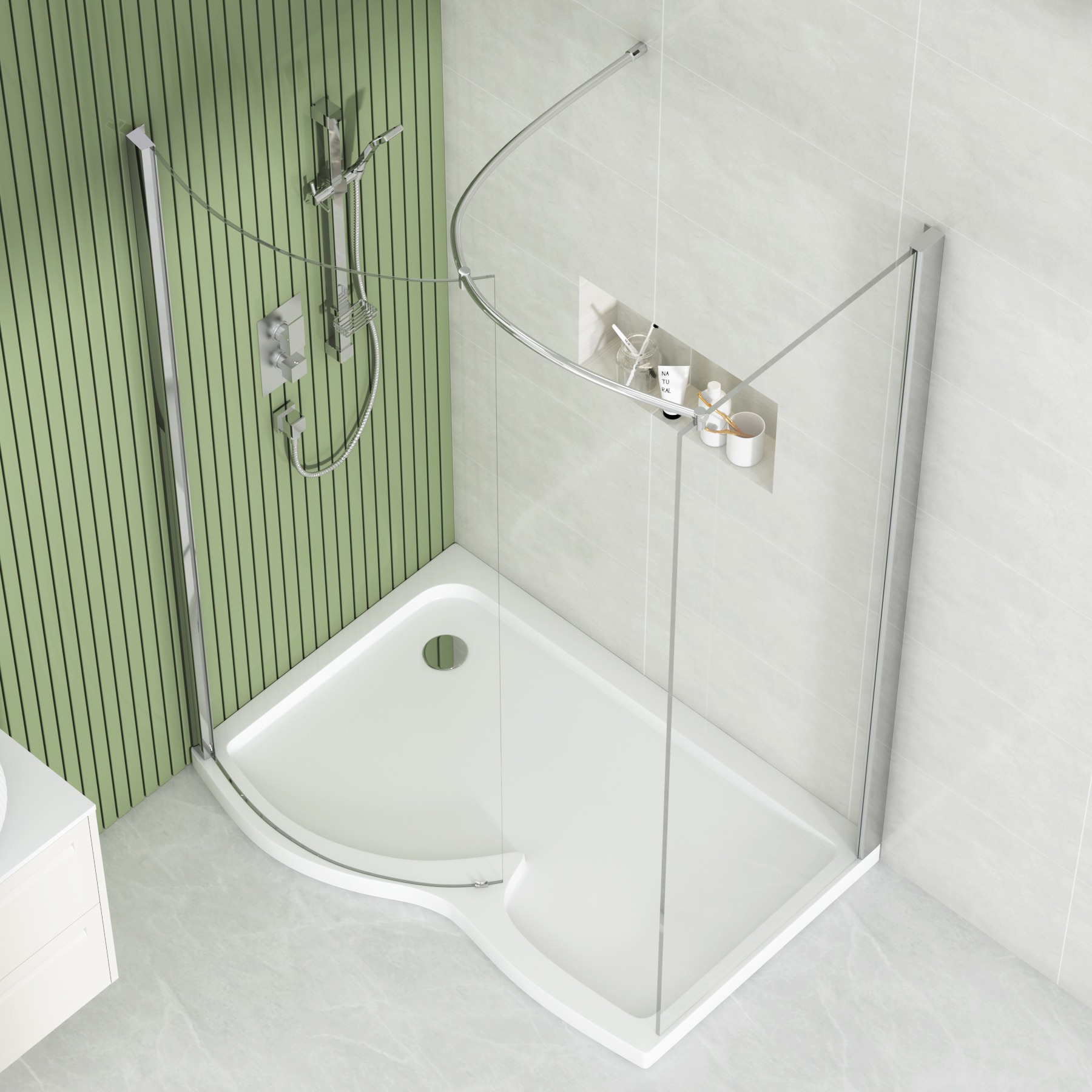 Elegance 8mm Easy Clean Glass Walk in Enclosure 1400x900mm with Tray