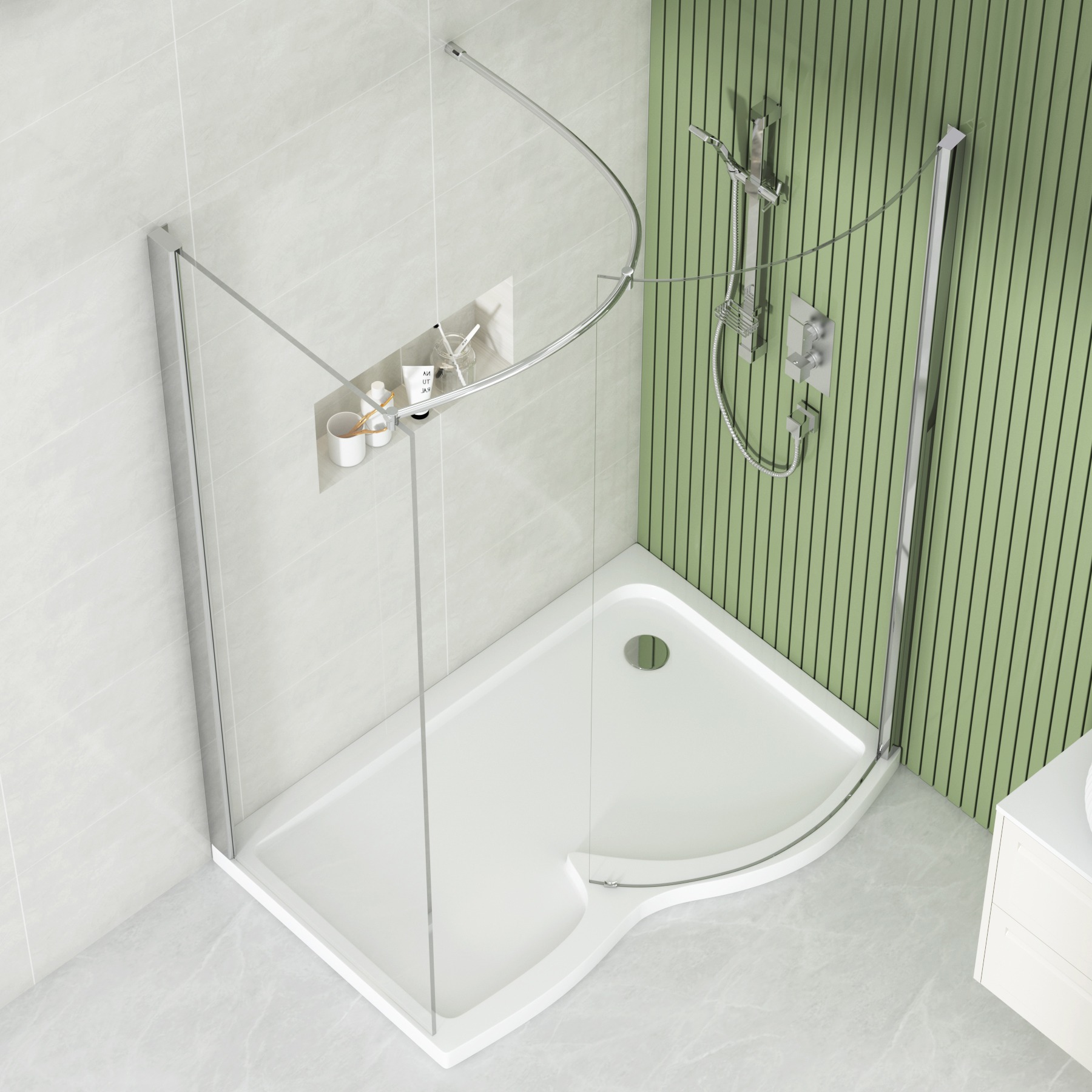 Elegance 8mm Easy Clean Glass Walk in Enclosure 1400x900mm with Tray
