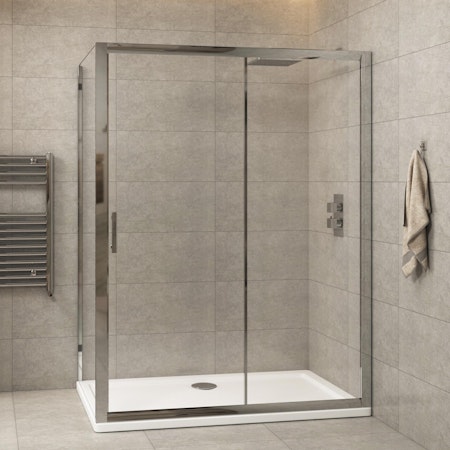 Grand 1400 x 760mm Sliding Door Rectangle Shower Enclosure 6mm