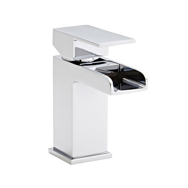 Phase Mini Mono Basin Mixer Tap contemporary Design With Push Button Waste - Chrome