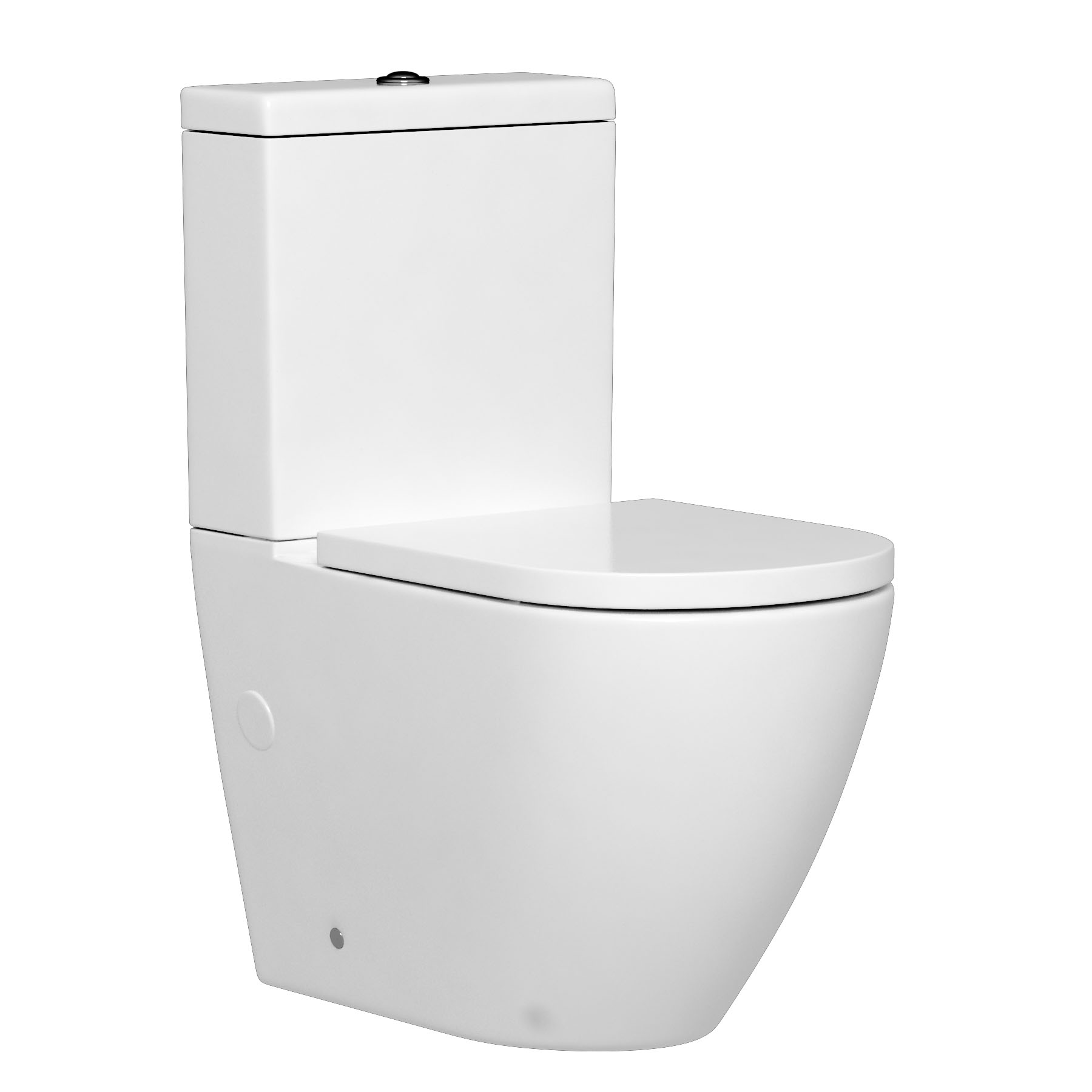 Cloakroom Suite 400mm Indigo Grey Gloss 1 Door Wall Hung Vanity Unit Basin & Elva Rimless Toilet