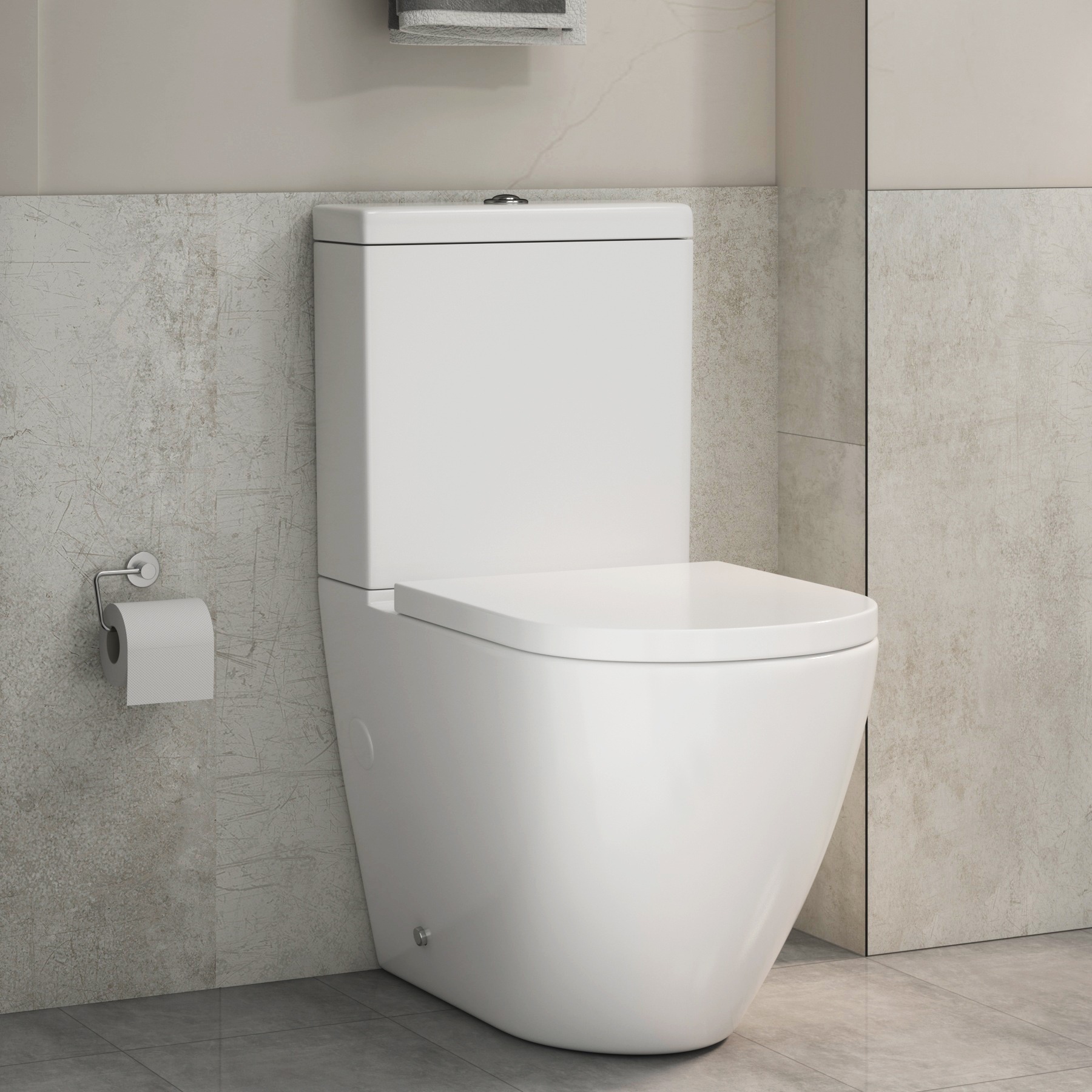 Turin 500mm Gloss White 2-Drawer Vanity Unit with Elva Close Coupled Toilet