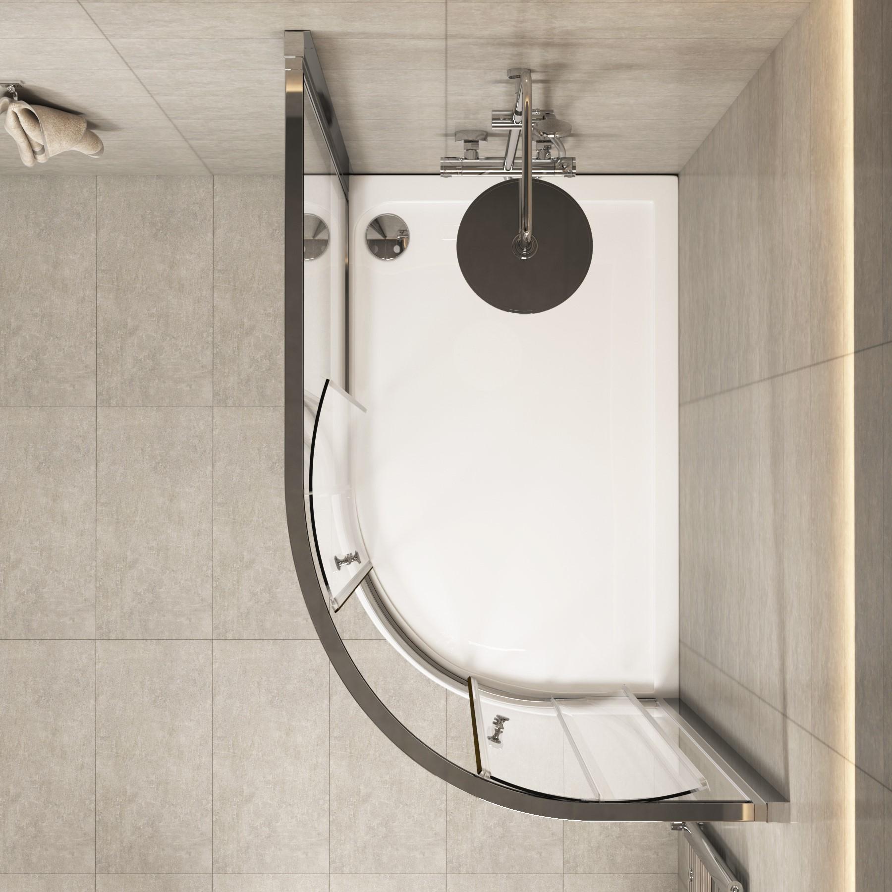 Imperial 1000 x 800mm Offset Quadrant Shower Enclosure + Pearlstone Tray - LR