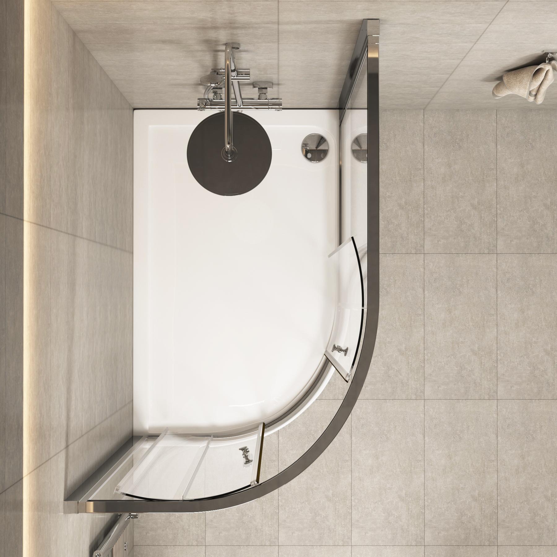 Imperial 1000 x 800mm Offset Quadrant Shower Enclosure + Pearlstone Tray - LH