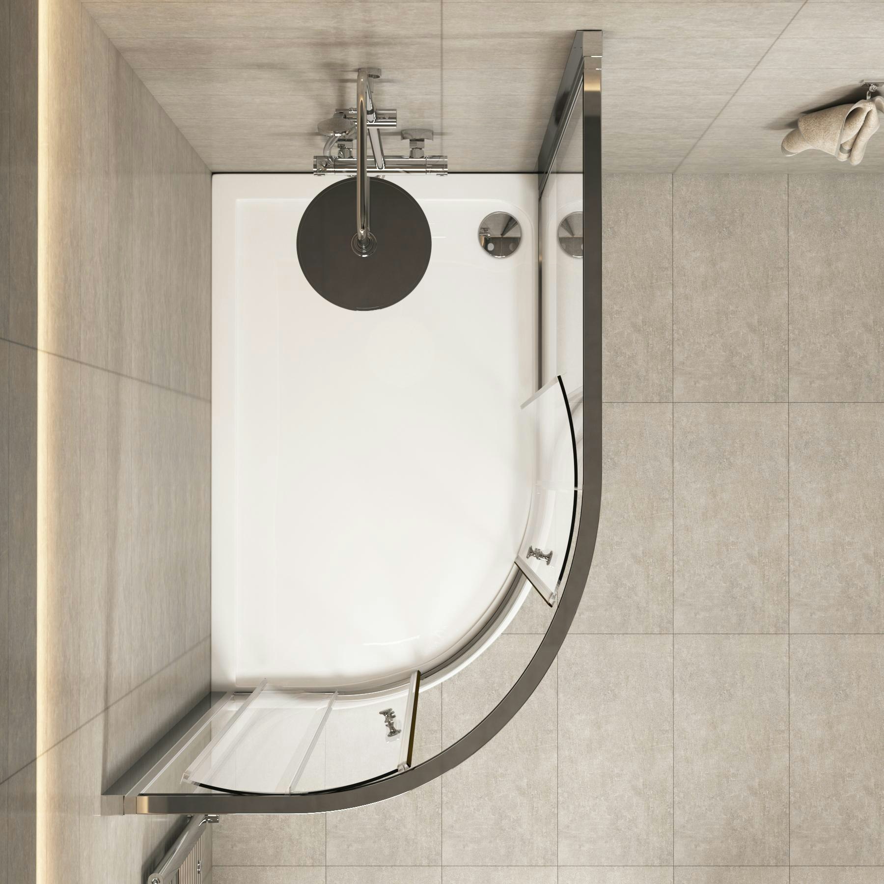 Imperial 1200 x 800mm Offset Quadrant Shower Enclosure + Pearlstone Tray - LH