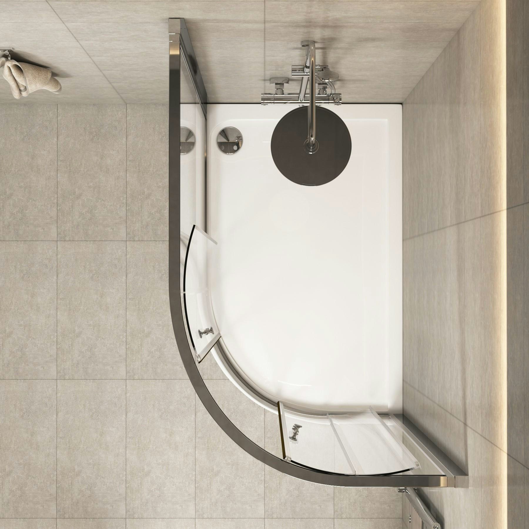 Imperial 1000 x 800mm Offset Quadrant Shower Enclosure + Pearlstone Tray - RH