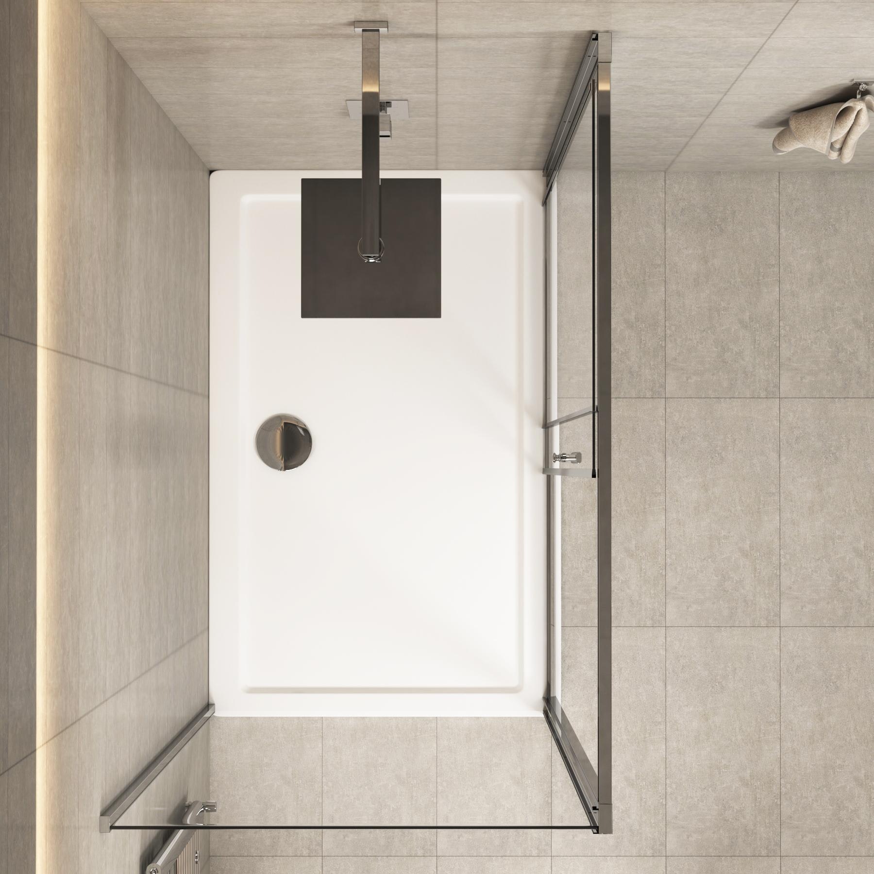 Grand 1400 x 700mm Sliding Door Rectangle Shower Enclosure 6mm