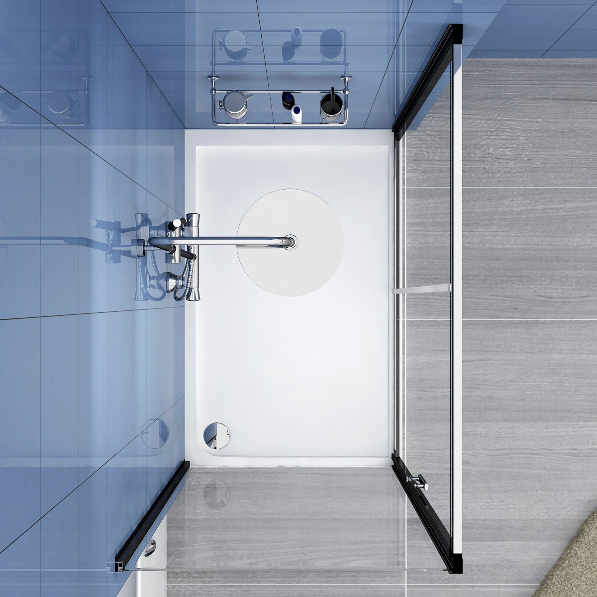 1200 x 800mm Single Sliding Shower Enclosure Suite with Como Vanity Unit & Toilet