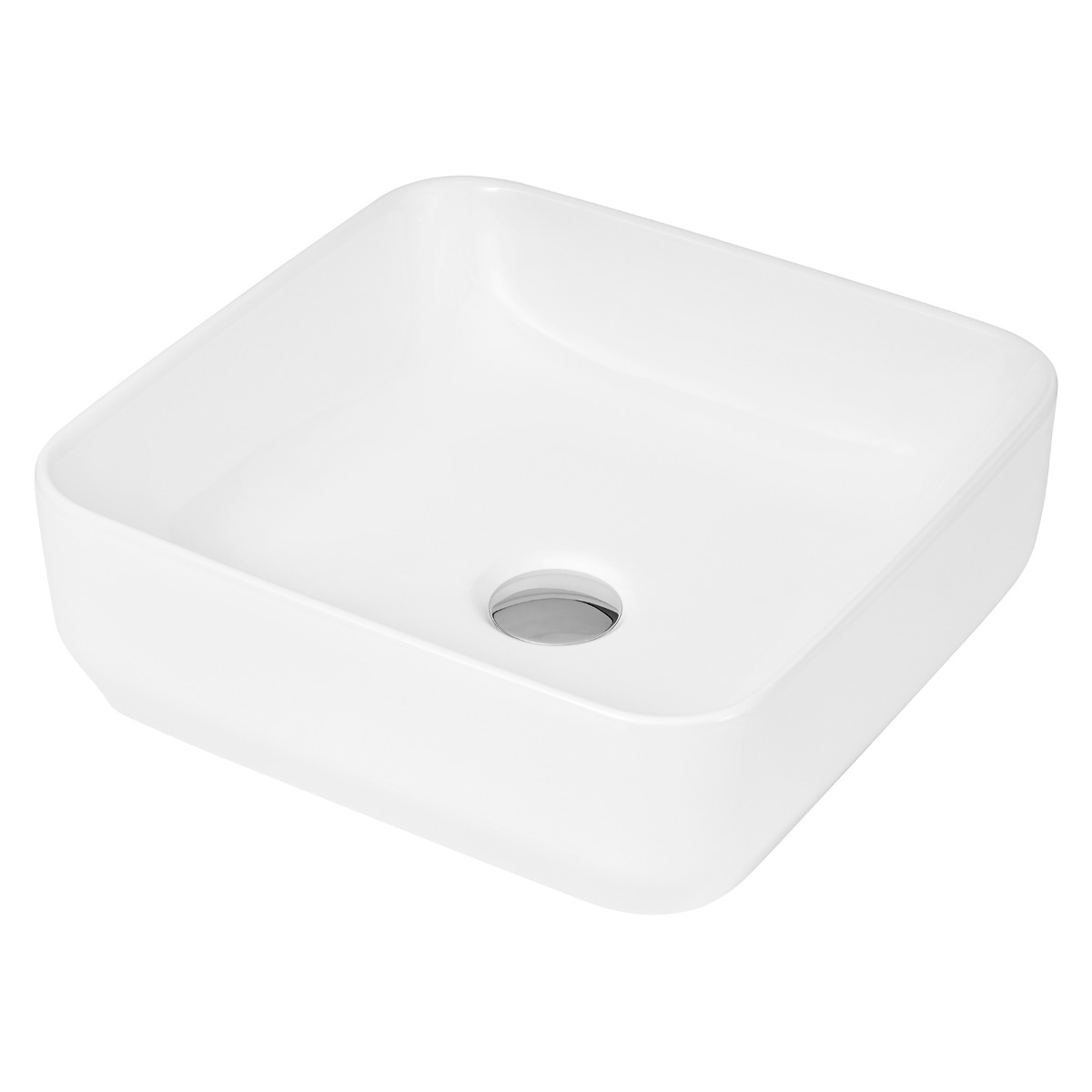 Elena Soft Square Counter Top Basin Vessels 365mm Sit On Worktop