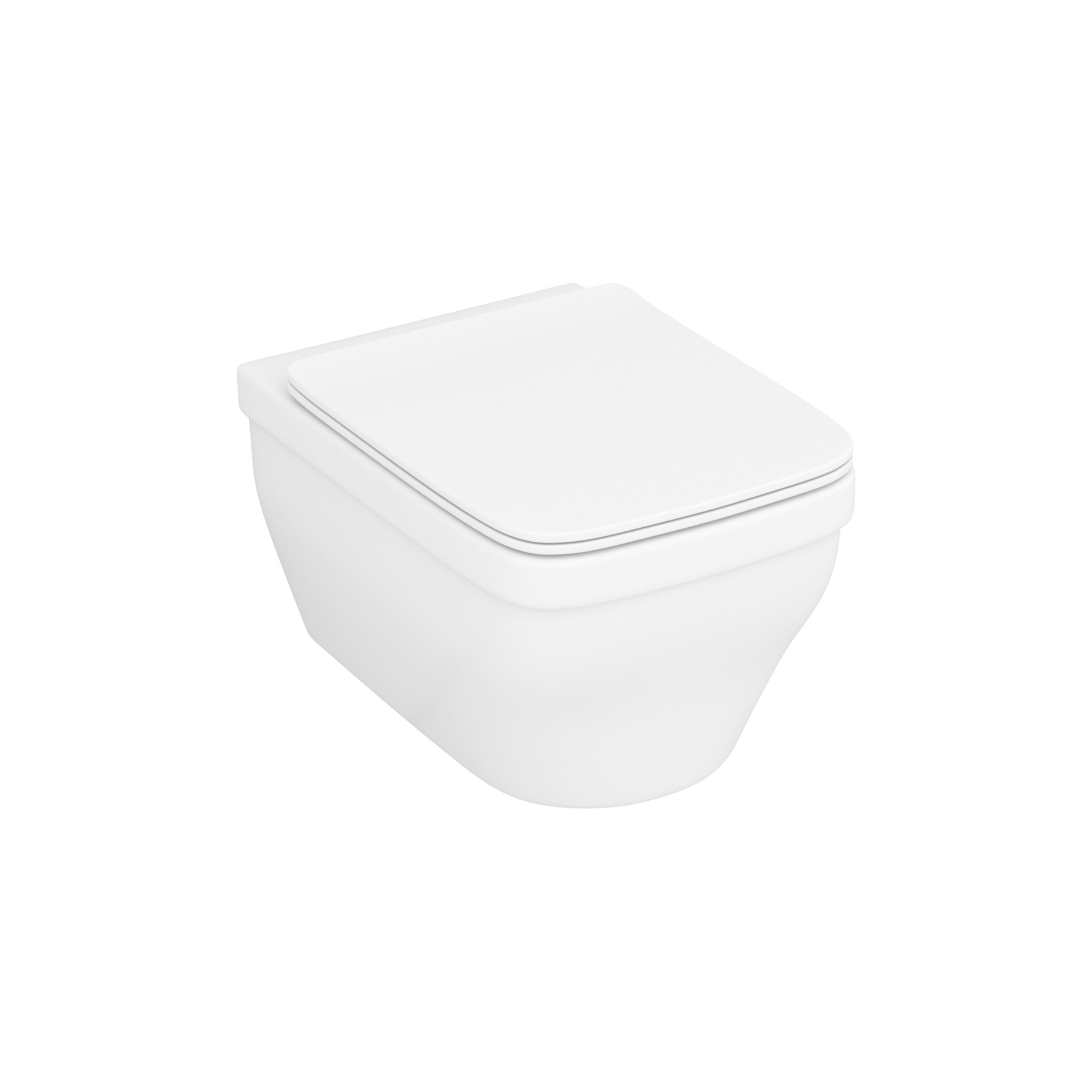 Evora Short Projection Wall Hung Rimless Toilet Pan with Slim Soft Close Seat