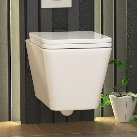 Elena Wall Hung Toilet Rimless Pan with Soft Close Seat
