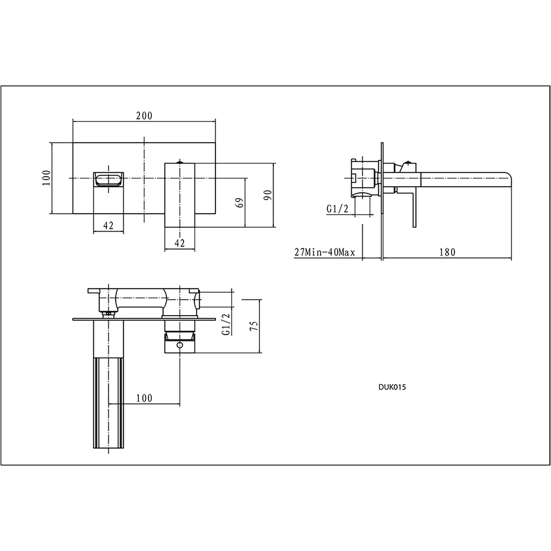 Cassellie Wall Mounted Basin Mixer Tap Elegant Design - Chrome