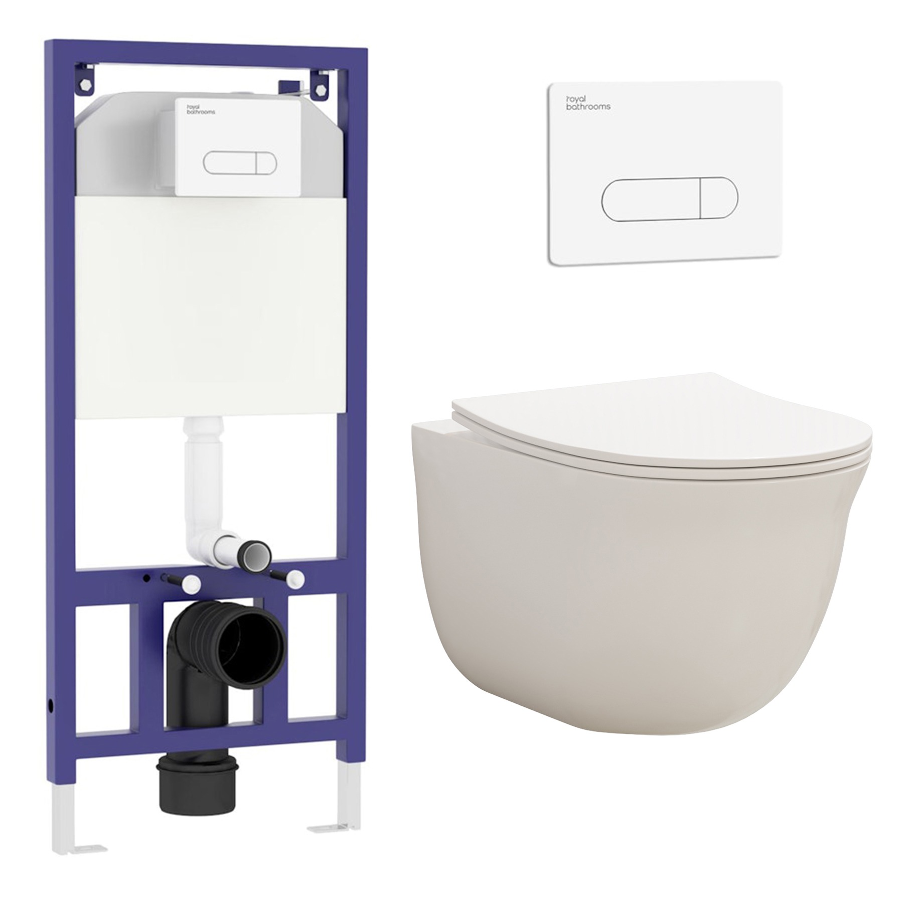 Divine Wall Hung Rimless Toilet with Slim Soft Close Seat & Aqua Wall Hung Frame