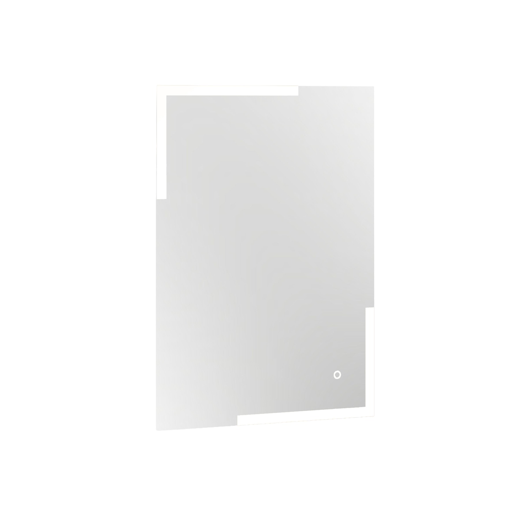 Orion 500 x 700mm Frontlit Rectangular Frameless LED Illuminated Bathroom Mirror with Demister Pad & Touch Sensor